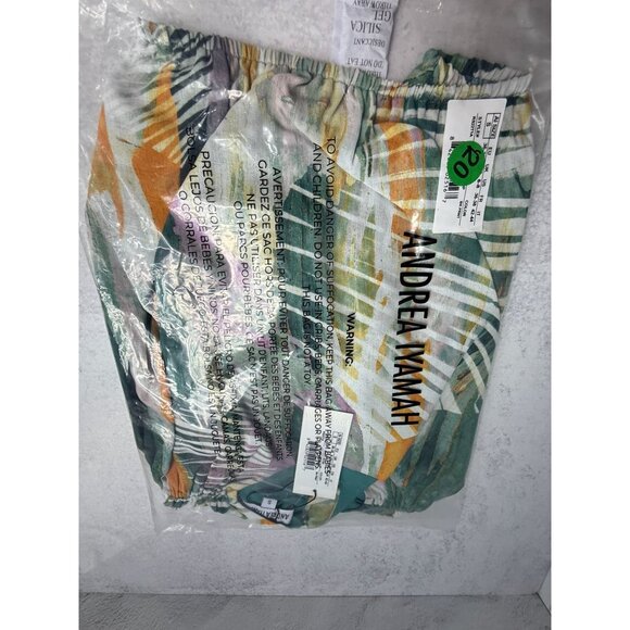 NWT Andrea Iyamah Halima Cropped‎ Top Green Abstract Print Size S - Picture 9 of 10